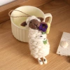 Korean-style wool felt pendant, three-dimensional doll pendant with little sheep holding flowers, creative bag pendant, Latongke cute pendant Specification image